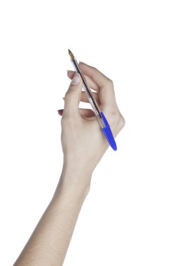 Tükenmez kalem, yakın çekim tutmak el