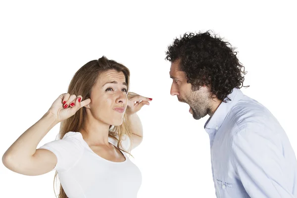 Uomo e donna litigano — Foto Stock