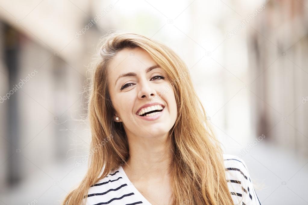 Portrait happy smiling woman