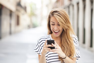 Seyir telefon sürpriz genç kız portresi