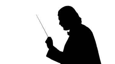 Beyaz arkaplanda tanımlanamayan adam iletken silueti