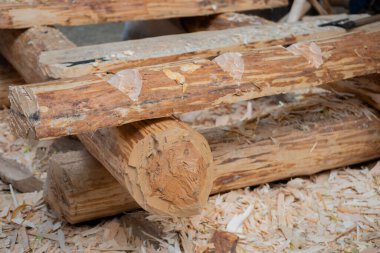 Bitmemiş kır kulübesi binası - açık hava, yaz zamanı