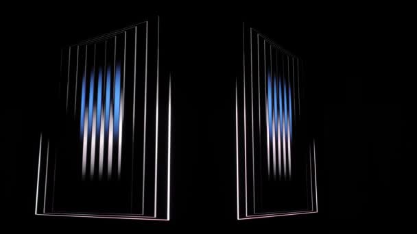 Multimedia cub mare care prezintă iluzie optică hipnotică rotativă la expoziție — Videoclip de stoc