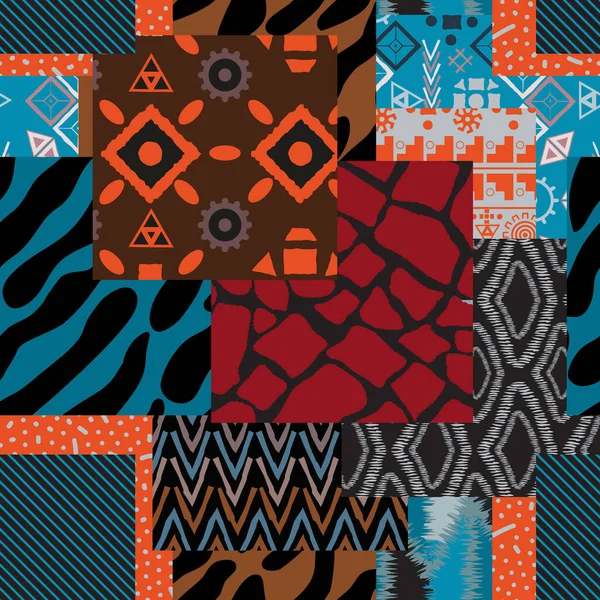 Abstract patchwork ethnic — Archivo Imágenes Vectoriales