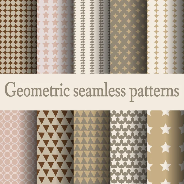 Brown geometric seamless pattern — Stock Vector