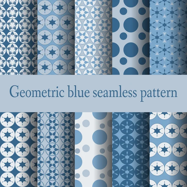 Geometric blue seamless pattern — Stock Vector