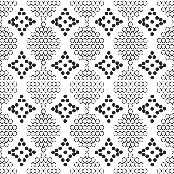 Motif sans couture de cercles blancs avec des diamants — Image vectorielle