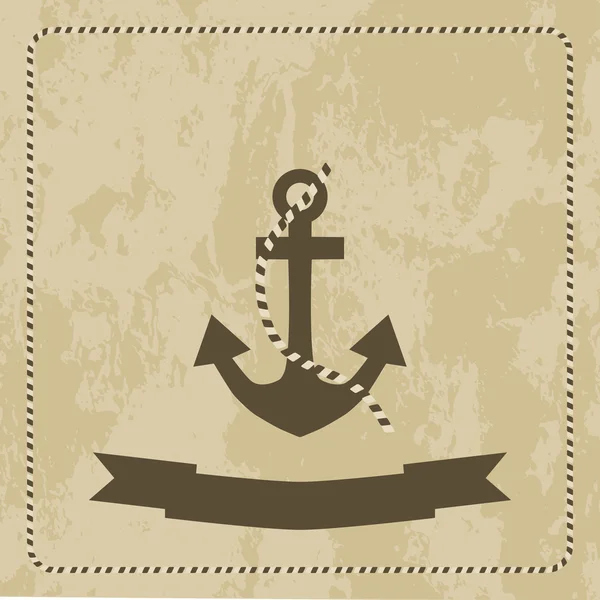 Anchor marine on grunge background — Stok Vektör