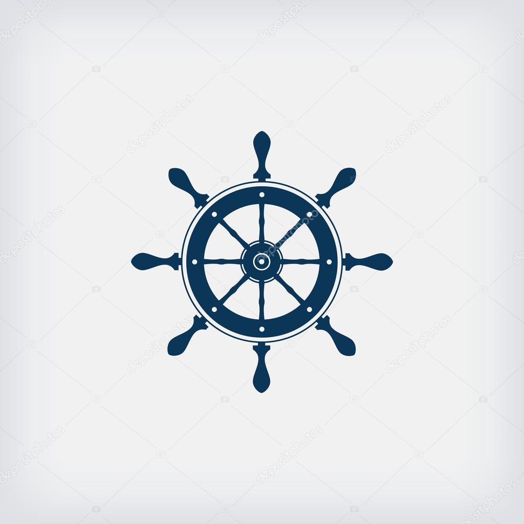 marine steering wheel vector icon