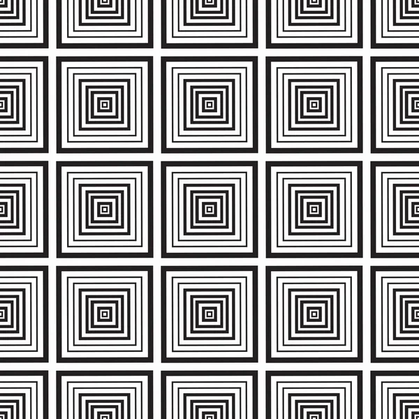 Cuadrados de ornamento monocromo sin costuras — Vector de stock