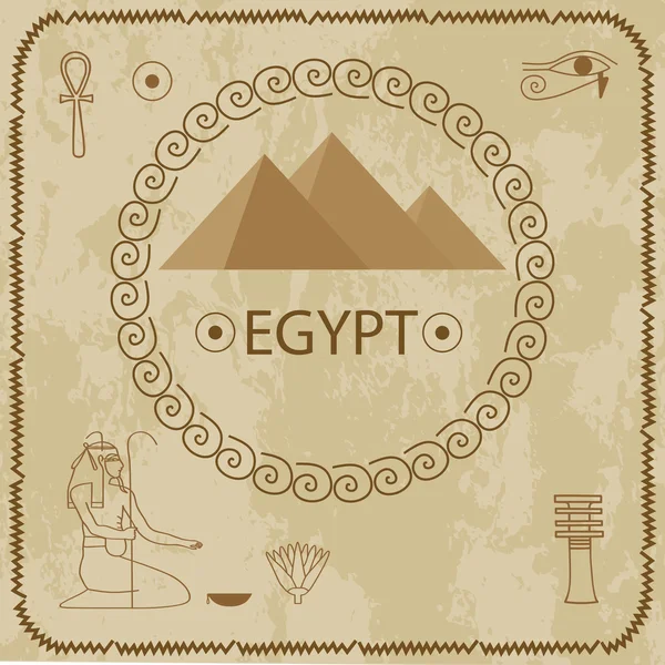 Egipto, pirámides, jeroglíficos — Vector de stock