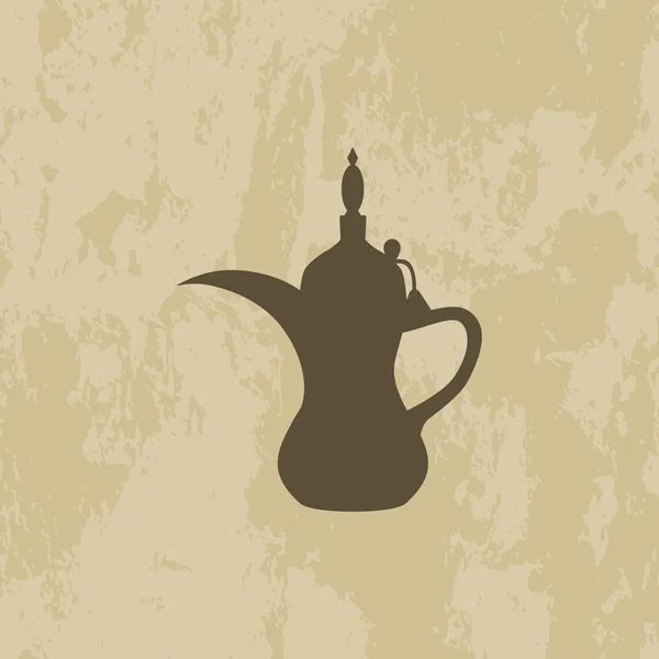 Cafetera árabe fondo antiguo — Vector de stock