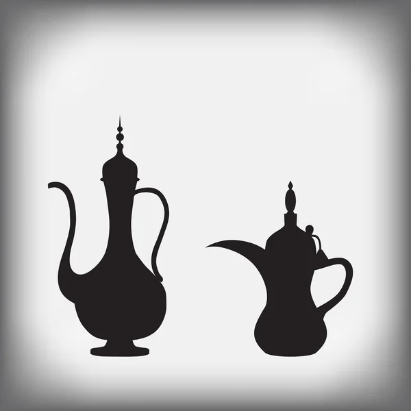 Arabe vieille cruche et cafetière — Image vectorielle