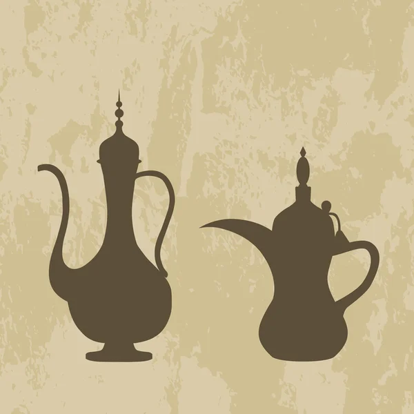 Arabe vieille cruche et cafetière — Image vectorielle