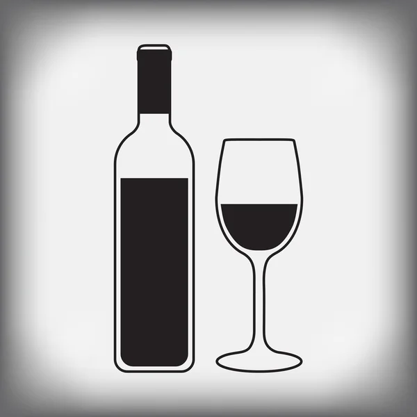 Weinflasche mit Glas — Stockvektor