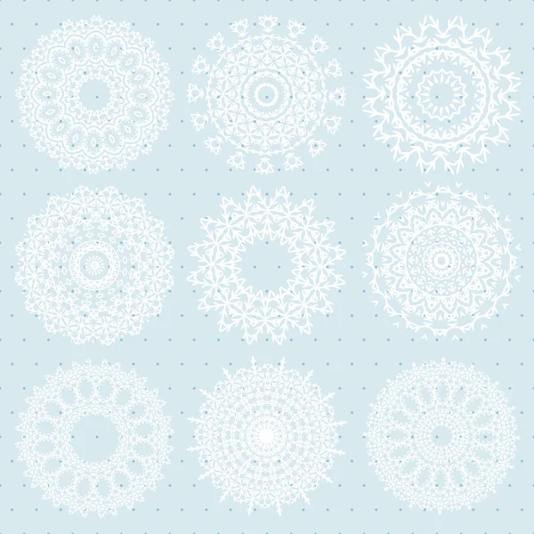 Lace snowflakes  pattern — Stock Vector