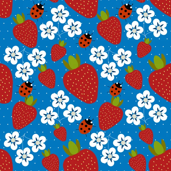 Motif sans couture avec des fraises — Image vectorielle