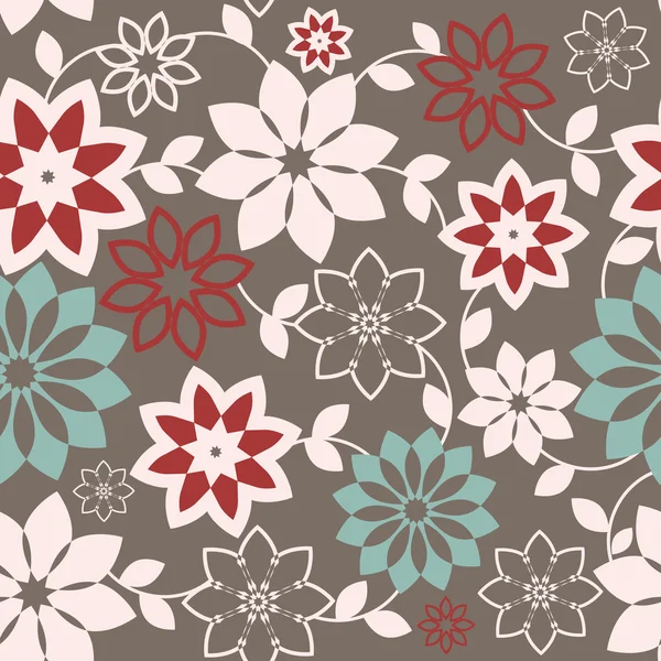 Geometrical flowers seamless pattern — Stock Vector