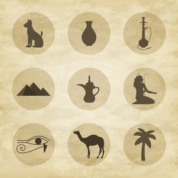 Ensemble d'icônes de l'Egypte — Image vectorielle