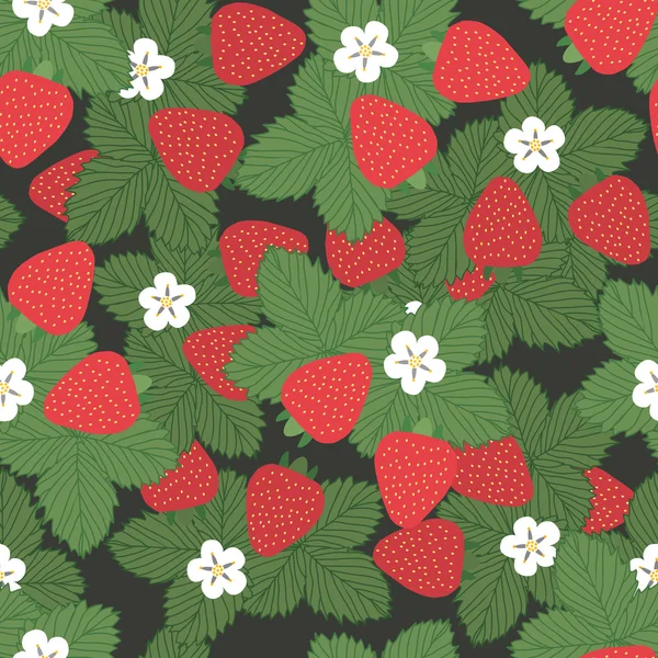 Modèle sans couture fraises — Image vectorielle