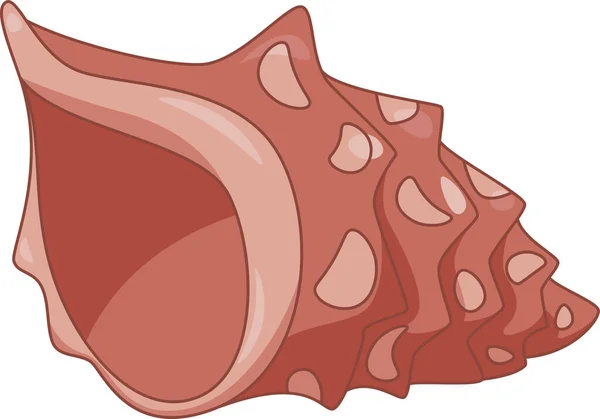 Coquille Dessin Animé Conique Avec Taches Pétoncles — Image vectorielle