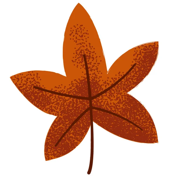 Hoja de arce de otoño con textura aislada sobre un blanco — Vector de stock