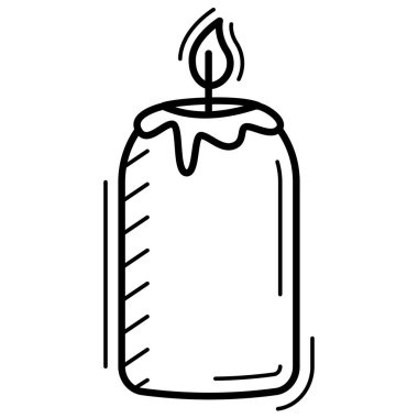 Cadılar bayramı için doğrusal biçim simgesinde mum.