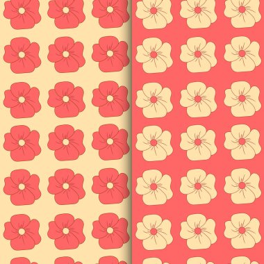 Çiçekli iki vektörsüz desen