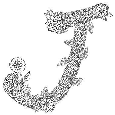 şekilli desen büyük harf J