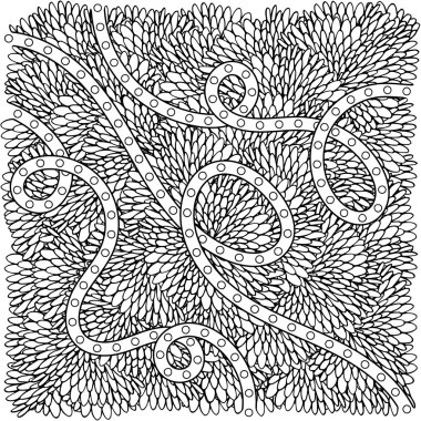 Boyama kitabı için desen. Etnik retro tasarımı