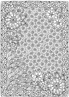 Boyama kitabı için desen. Etnik retro tasarımı