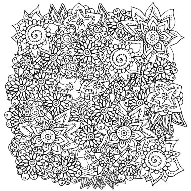 Boyama kitabı için desen. Etnik retro tasarımı