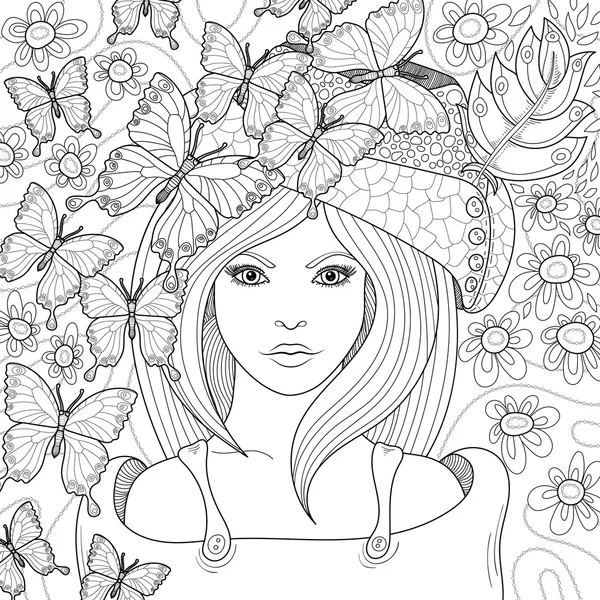 Boyama kitabı için vektör el çizimde desen.