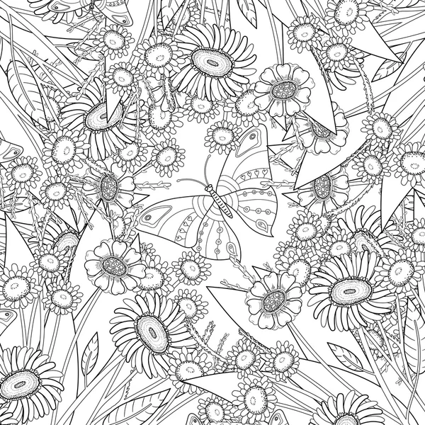 Vector hand drawn pattern for coloring book. — Stock Vector