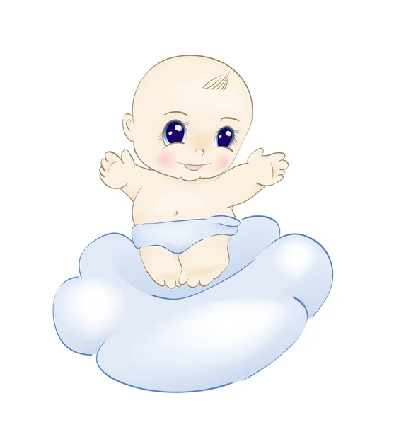 Bébé sur nuage — Image vectorielle