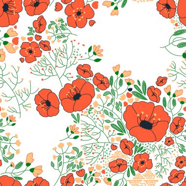 Soyut çiçek seamless modeli. Renkli vektör arka plan