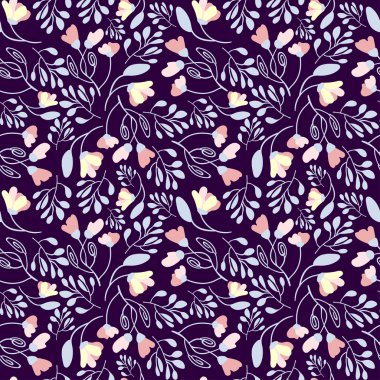 Soyut çiçek seamless modeli. Renkli vektör arka plan