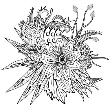 Boyama kitabı için desen. Etnik retro tasarımı