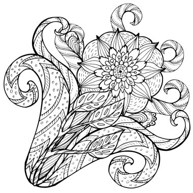 Boyama kitabı için desen. Etnik retro tasarımı