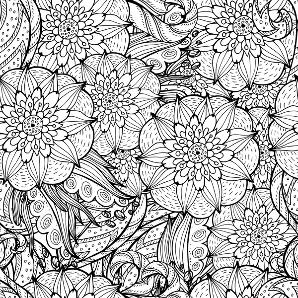 Vector colorless seamless pattern. Ethnic retro design — Διανυσματικό Αρχείο