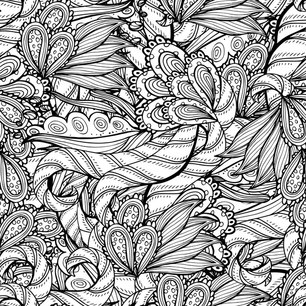 Vector colorless seamless pattern. Ethnic retro design — Stockvector