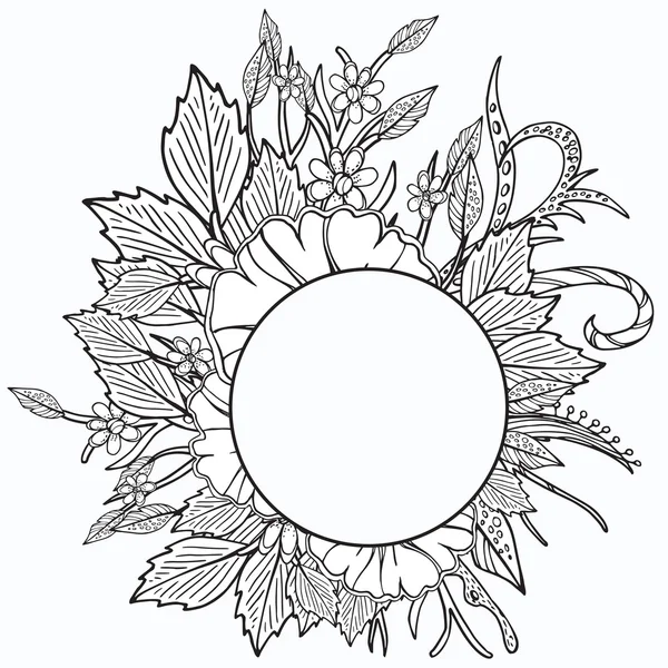 Marco floral. Diseño retro étnico — Vector de stock