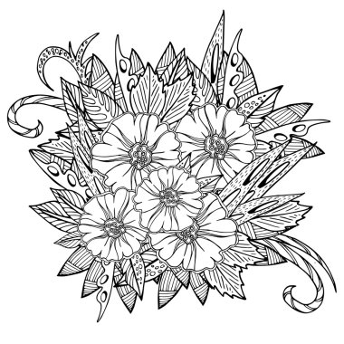 Boyama kitabı için desen. Etnik retro tasarımı