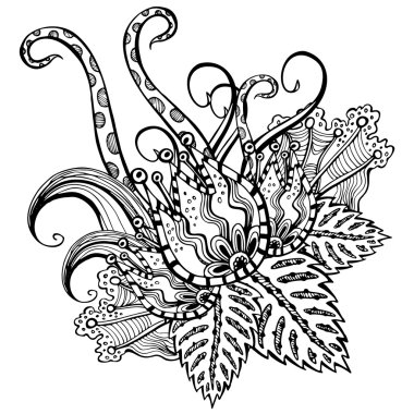 Boyama kitabı için desen. Etnik retro tasarımı