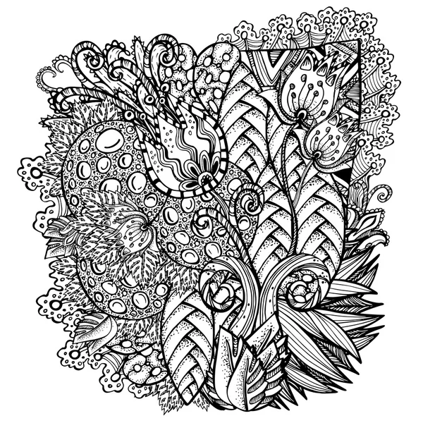 Boyama kitabı için desen. Etnik retro tasarımı