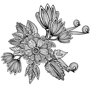 Boyama kitabı için desen. Etnik retro tasarımı