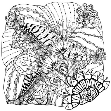 Boyama kitabı için desen. Etnik retro tasarımı