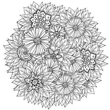 Boyama kitabı için desen. Etnik retro tasarımı