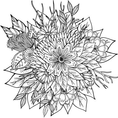 Boyama kitabı için desen. Etnik retro tasarımı