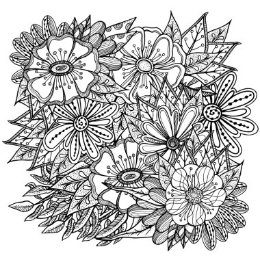 Boyama kitabı için desen. Etnik retro tasarımı